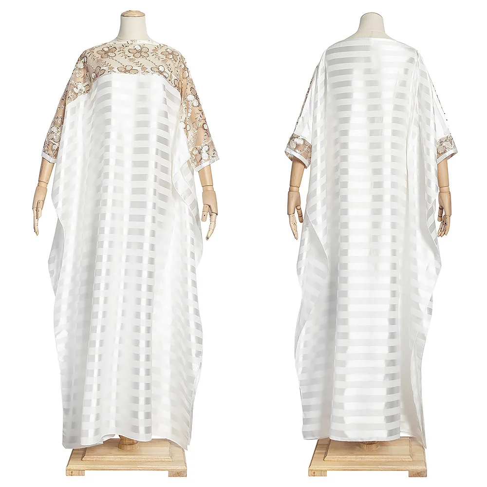 african robe White African Dresses For Women New Fashion Spring Autumn Winter Dashiki Africa Style Print Rich Bazin Dashiki Maxi Long Dress african attire