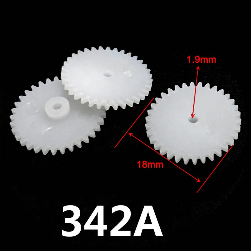34 Teeth Spur Gear 0.5M OD=18mm Hole= 2mm/ 2.5mm/ 3mm/ 4mm Shaft Tight POM Plastic Pinion Toy Model Parts 342A 342.5A 343A 344B