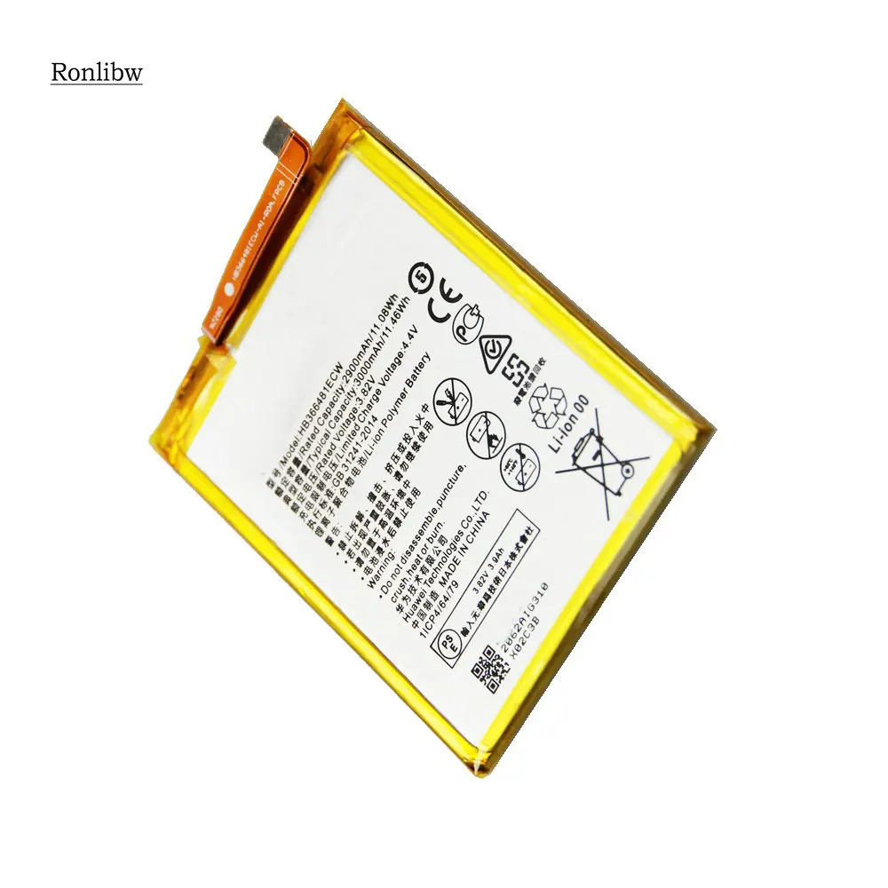 Ronlibw 5x3000 мАч литий-ионная Расширенная Батарея Batterieij батареи HB366481ECW для huawei P9 Lite G9 Honor 8 5C VNS-DL00 VNS-L23