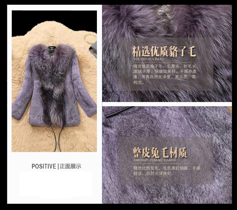 women real rabbit fur coat natural fur jacket female clothing (3)