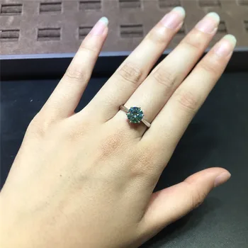 

inbeaut Classic 6 Claw 2 ct 8mm Round Excellent Cut Pass Diamond Test Green Moissanite Ring for Women Luxury Wedding Jewelry