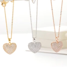 Ожерелье с кулоном в виде сердца из кубического циркония для женщин, милое модное маленькое Хрустальное колье в виде сердца, свадебные ювелирные изделия, подарки на год для лучших друзей