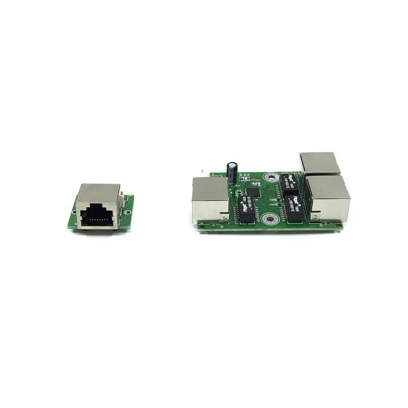 OEM Прямая с фабрики мини Быстрая зарядка 10/100 Мбит/с 3-портовый Ethernet 2 rj45 1* 8pin головкой Порт локальной сети концентратор распределительный щит двухслойная модель