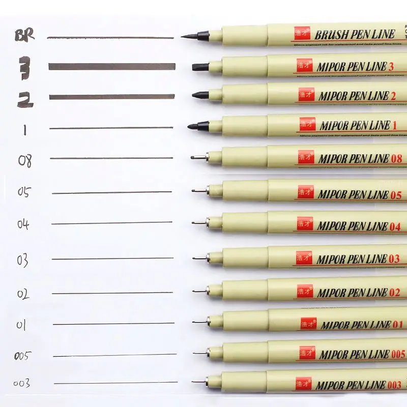 

Pigma Micron Pen Set 003 005 01 02 03 04 05 08 1.0 2 3 BR for manga soft Brush fineliner Art Markers Drawing Sketching pens