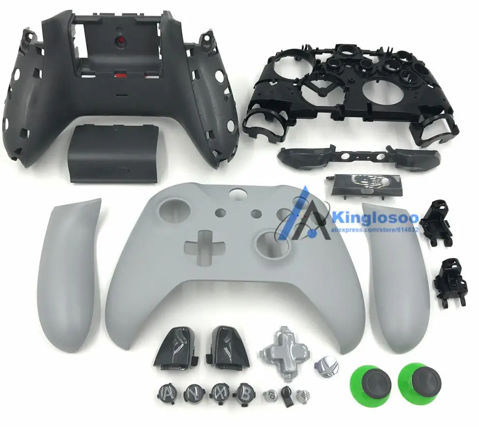 As photo show gray Полный Корпус в сборе Замена для Xbox One Slim X контроллер Передняя Задняя оболочка ABXY Syn руководство LB RB Bumper LT RT кнопка - Цвет: As photo show gray