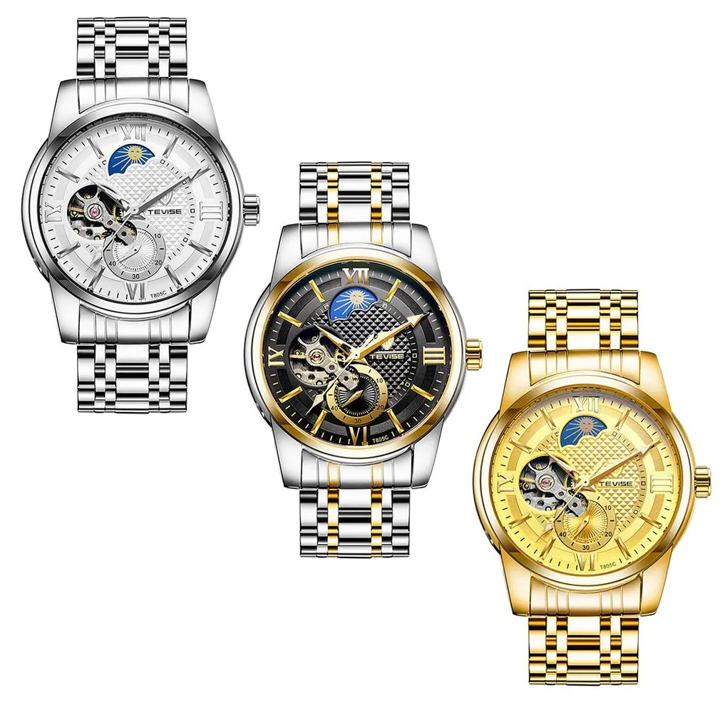 

TEVISE Hollow Fashionable Watch Smart Sports Watch Automatic Mechanical Waterproof Casual Men'S Watch Hot