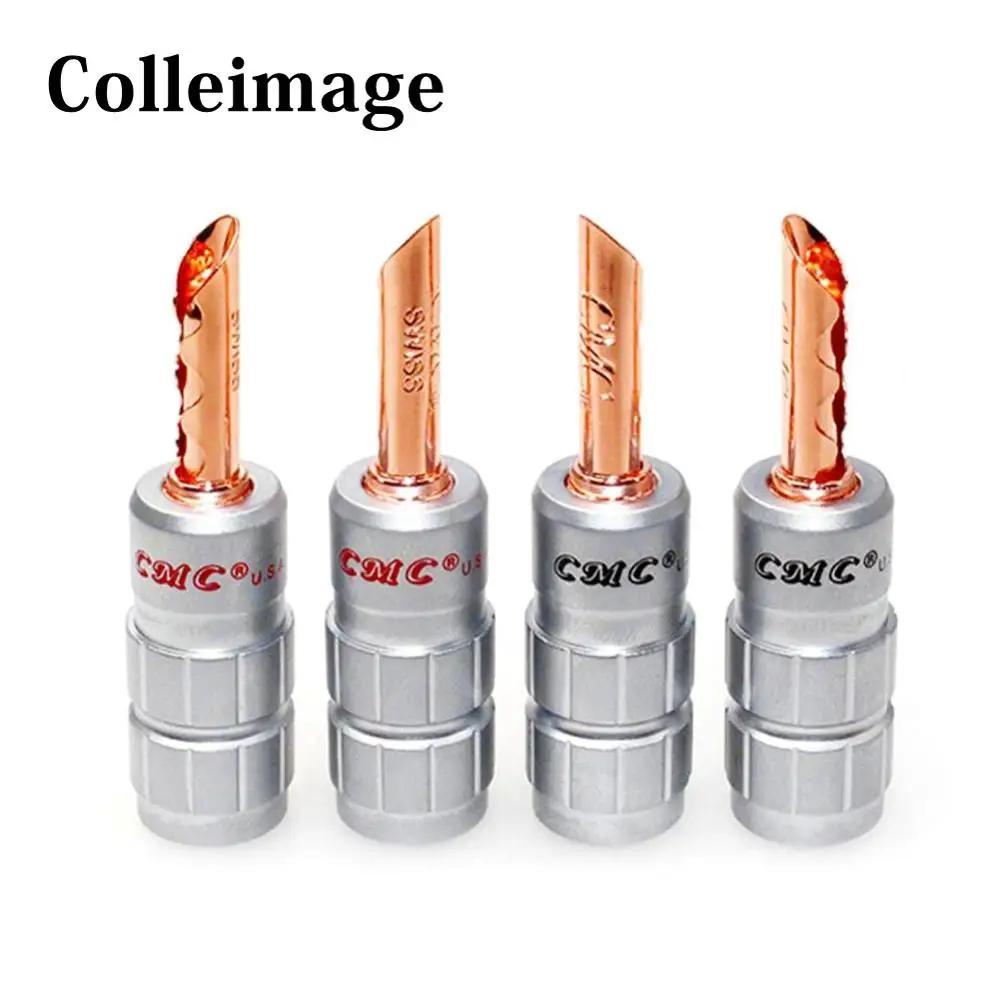 

Colleimage 8pcs Hifi BFA Male Plug CMC Red Copper Banana Plug Hi-end Banana Jack No soldering for Speaker Cable