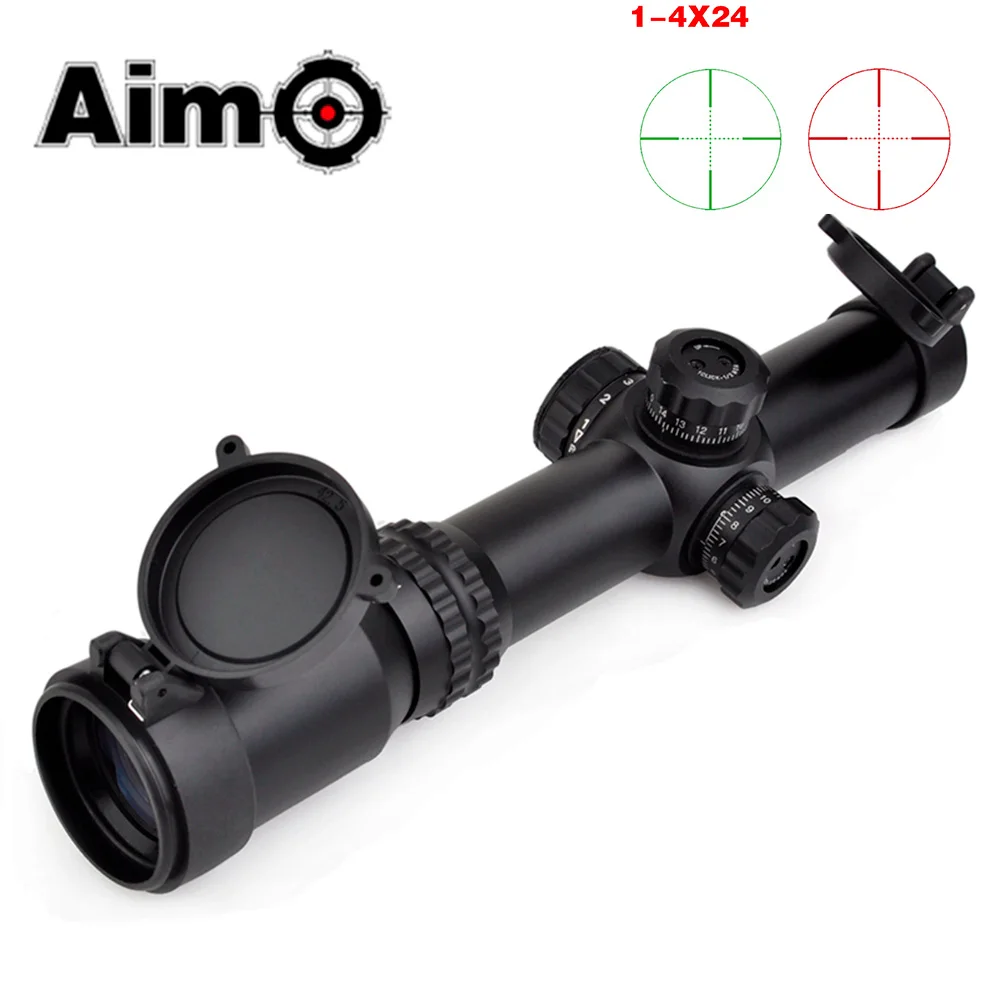 

AIM-O Tactical Riflescope 1-4x24 SE Scope Long Eye Relief Illumination Red Green Reticle Softair Telescope AO3044 Hunting Optics