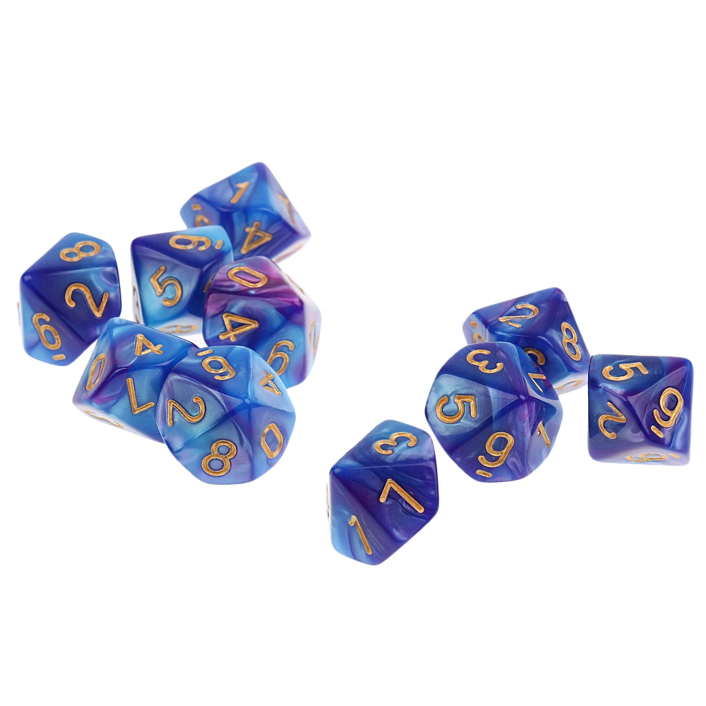 20 штук 10 двухсторонние кости D10 многогранные для подземелий и драконов MTG TRPG |