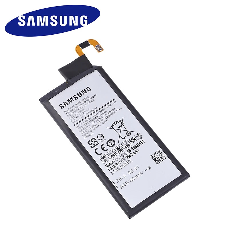 EB-BG925ABE samsung оригинальная замена Батарея для samsung Galaxy S6 Edge G9250 G925FQ G925F G925S S6Edge G925V G925A 2600 мА-ч