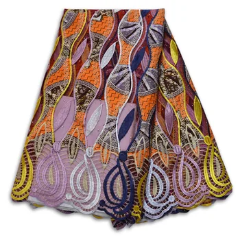 

African Lace Fabric 2018 Embroidered Nigerian Laces Fabric High Quality French Tulle Lace Fabric For Brown color Women Dress