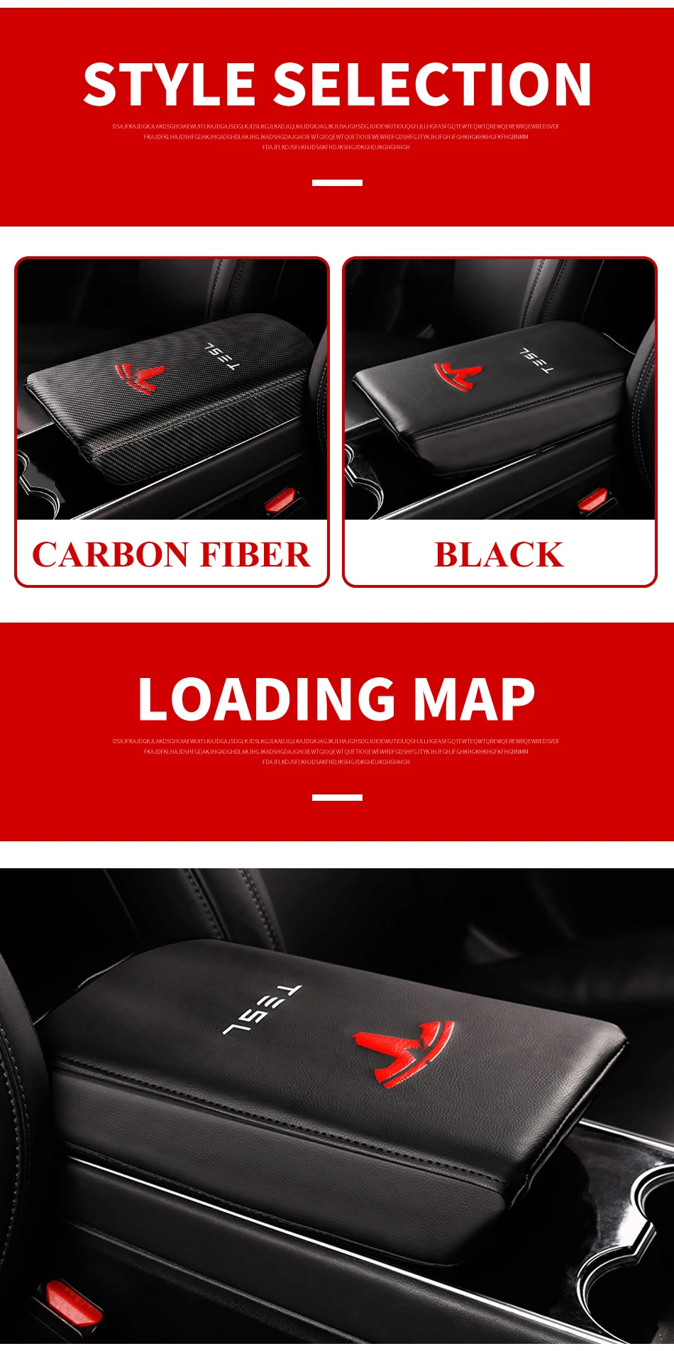 Modification Leather armrest box holster central armrest box protective cover modification for Tesla Model 3