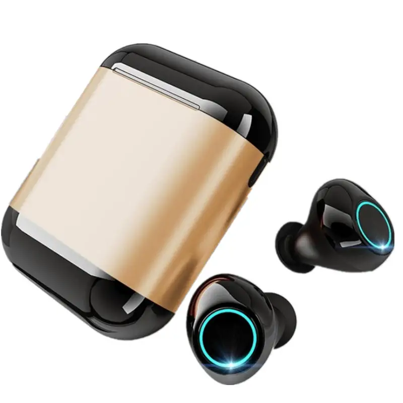 Золотой Двойные bluetooth 5,0 TWS наушники-вкладыши Smart Touch водонепроницаемые Hi-Fi стерео наушники с портативной зарядной коробкой - Цвет: Золотой