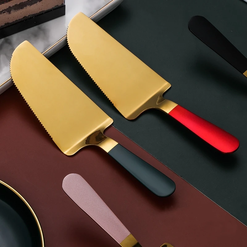 Stainless Steel Toothed Pizza Shovel Cake Butter Cheese Ice Cream Dessert Cutter Food Cake Spatula Shovels Kitchen Baking Tools