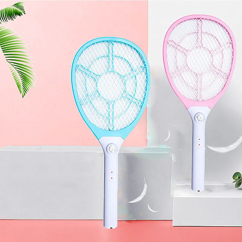 여름에 전기 모기 때리기, LED 조명, 3 단 안전 그리드, 충전식, 가정용, 핫