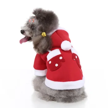 

1PC Pet Dogs Coat Hoodie Clothes Autumn Winter Coats Puppys Warm Cute Red Santa Cashmere Coats Christmas For Chihuahua Yorkshire