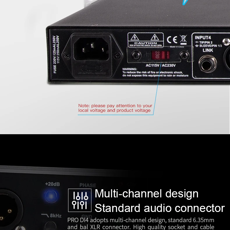 Alctron PRO DI4 4-х канальный активный DI Коробка используется в студии или для выступления, специально разработанный для преобразует high-Z с низким Z