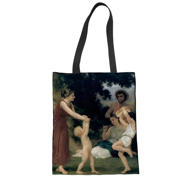 Известный Ван живопись женские парусиновые сумки для покупок Повседневная Экологичная, вместительная сумка с большим плечом универсальная летняя дамская сумочка с маслами Bolsas - Цвет: LMZY2020Z22