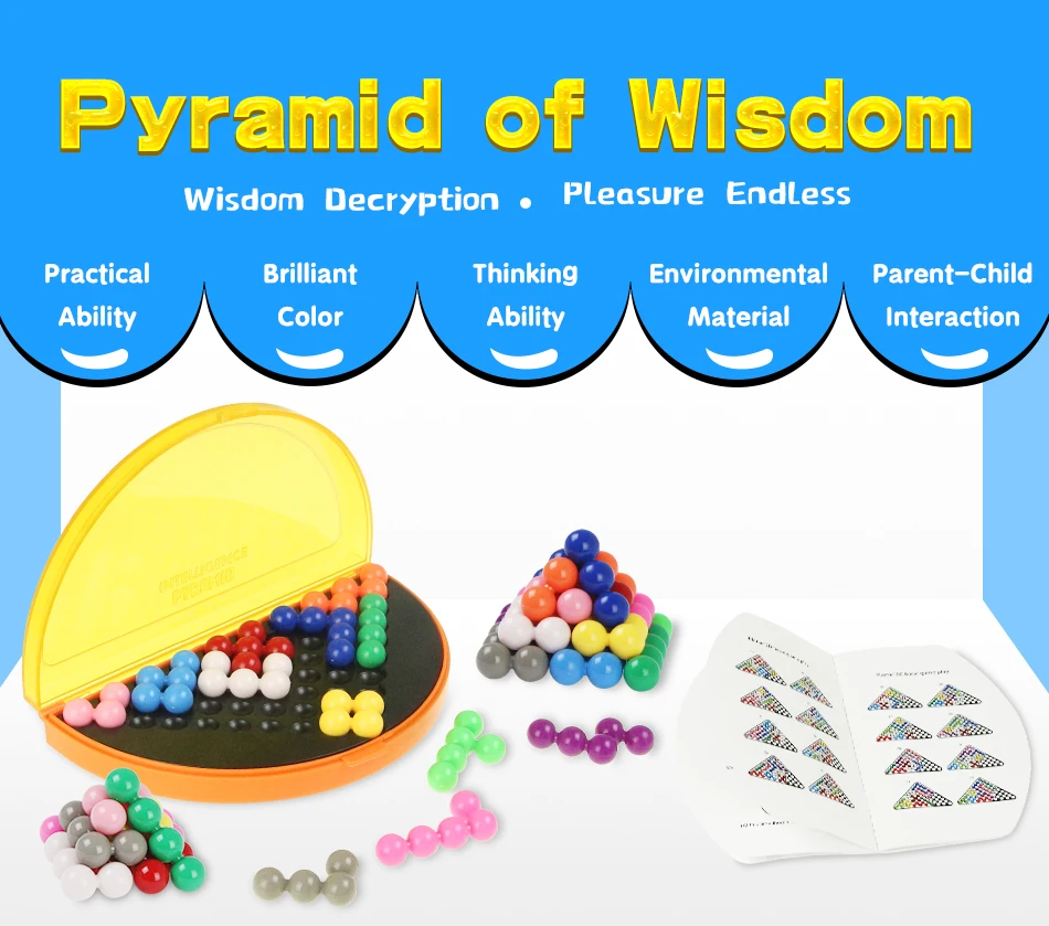 Шарик головоломка Пирамида игрушечная тарелка IQ жемчуг логическая игра ума 178 вызовы мозговой тизер бусины обучающие игры игрушки для детей