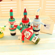 Комплект из 2 предметов, крышка для бутылки вина, рождественские украшения для дома, Санта-Клаус, снеговик, чулок, подарок на год, вечерние принадлежности для декора