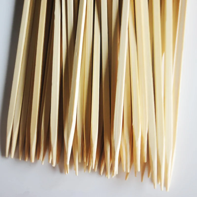100pcs 15cm Bamboo Skewers Paddle Sticks For BBQ Grill Kebab Barbeque Fruit Toothpicks Party Supplies Outdoor Tools