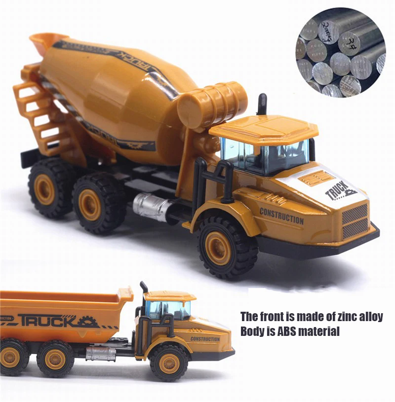 6 шт./партия Мини Сплав Инженерная модель автомобиля трактор игрушка самосвал Модель классическая игрушка автомобиль мини подарок для мальчика дети Бесплатный подарок