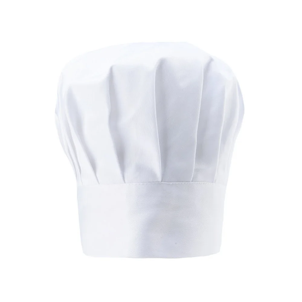 1PC Chef Hat Baker Kitchen Cook Restaurants Catering Elastic Cap Men Women Plain Cooker Hat elastic cap