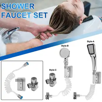 

Faucet External Shower Head Sprayer Set Basin Hair Wash Bathroom Water Saving Handheld Sink Tap Shower Head Flexible Suit
