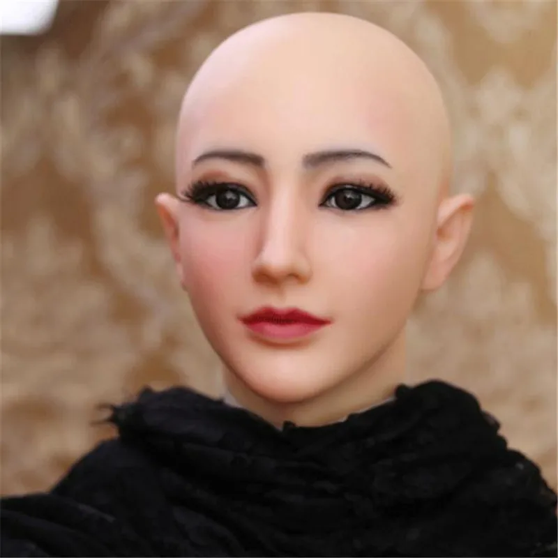 Вечерние Косплэй Мягкая силиконовая реалистичная женский манекен головы Трансвестит маска ручной работы макияж трансгендерная маска на Хеллоуин для косплея