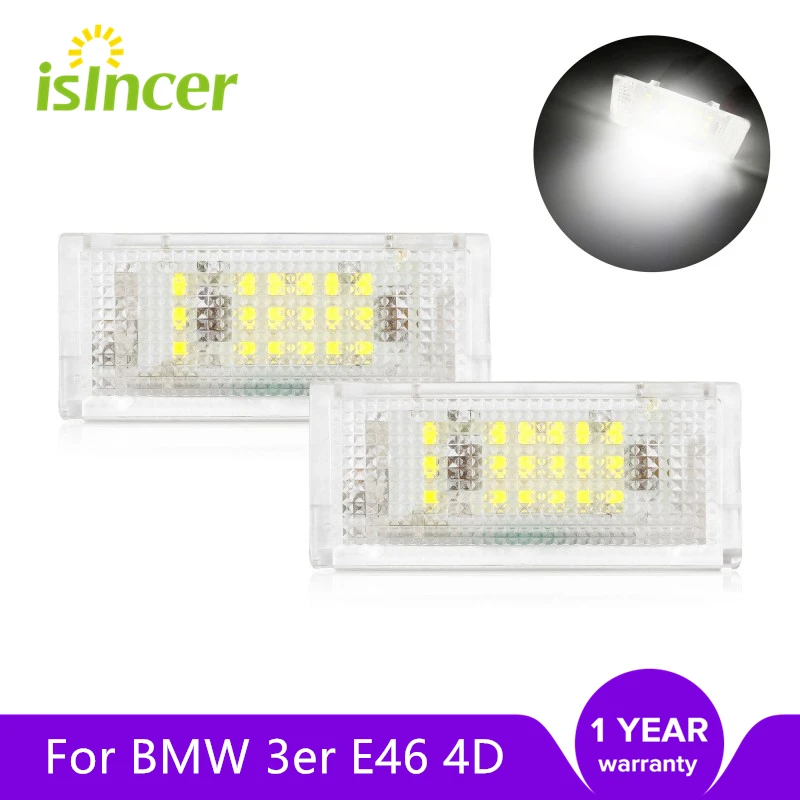 Mejores Ofertas 2 piezas luz Led de matrícula Led Canbus Auto cola luz blanca LED BOMBILLAS para BMW 3er E46 4D 1998-2003 accesorios de coche eKlyGwKR