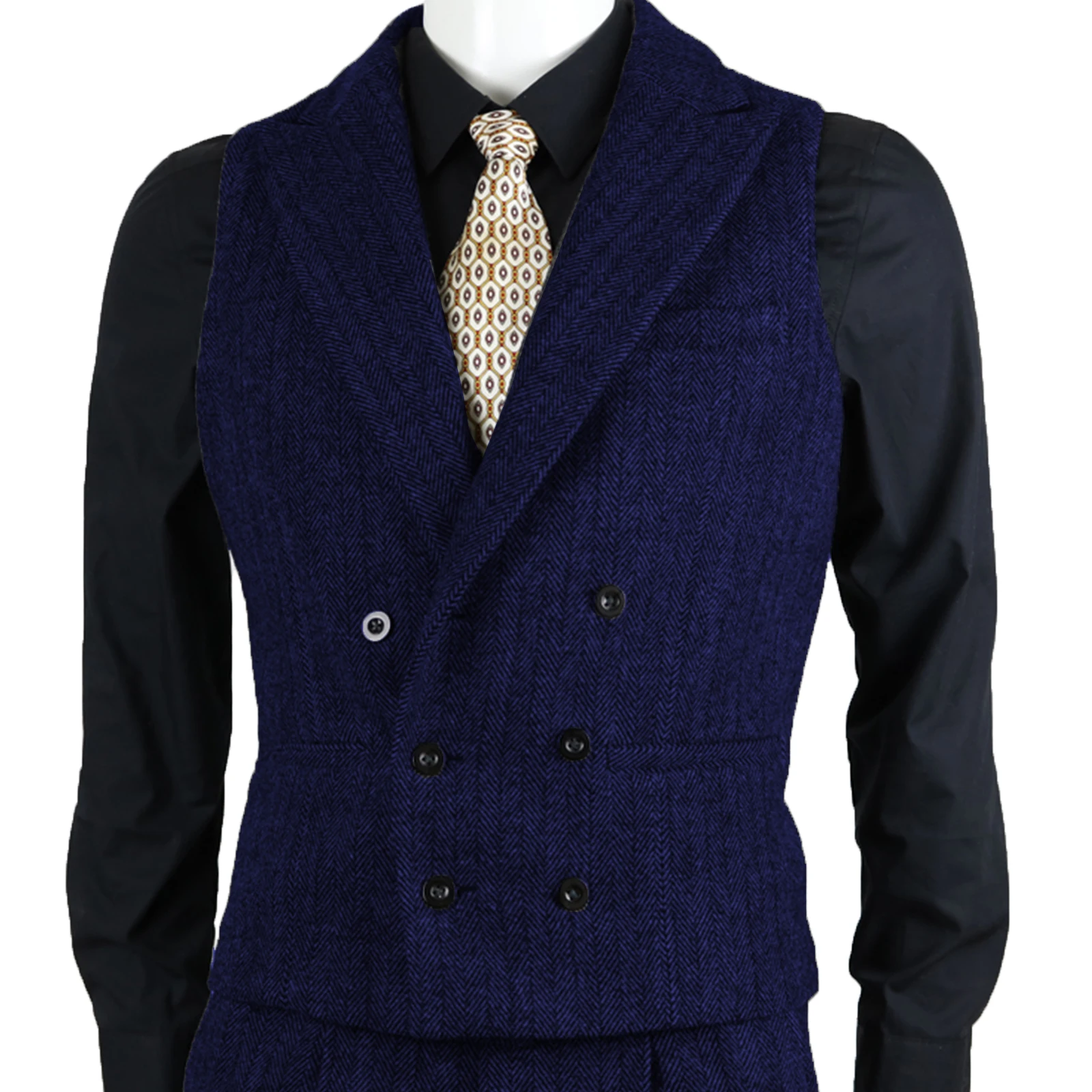 2021 Double breasted Vest For Men Grey Vintage vestido men Formal Notch Lapel suits Waistcoat For Wedding XS-5XL 5