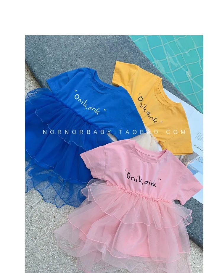 

L Mom Girls Dress Summer Wear New Style Baby Girls Princess Dress Network Red Western Style Children Gauze Cake Skirt