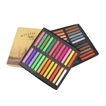 

12/24/36/48 Colors Students Lower Adhesion Solid Powder Smooth Easy Use Stick Toner Painting Chalk Set Soft Pastel Hair Dye