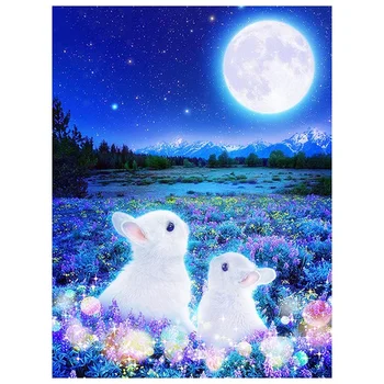 

Rabbit Diamond Painting Accessories 5D Embroidery Icons Animal Picture of Rhinestones Home Decoration