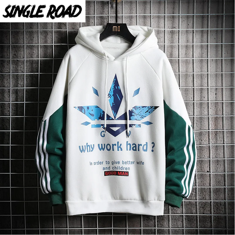 SingleRoad Men's Hoodies Men 2020 Spring Side Striped Oversized Sweatshirt Male Hip Hop Japanese Streetwear White Hoodie Men SingleRoad Men's Hoodies Men 2020 Spring Side Striped Oversized Sweatshirt Male Hip Hop Japanese Streetwear White Hoodie Men