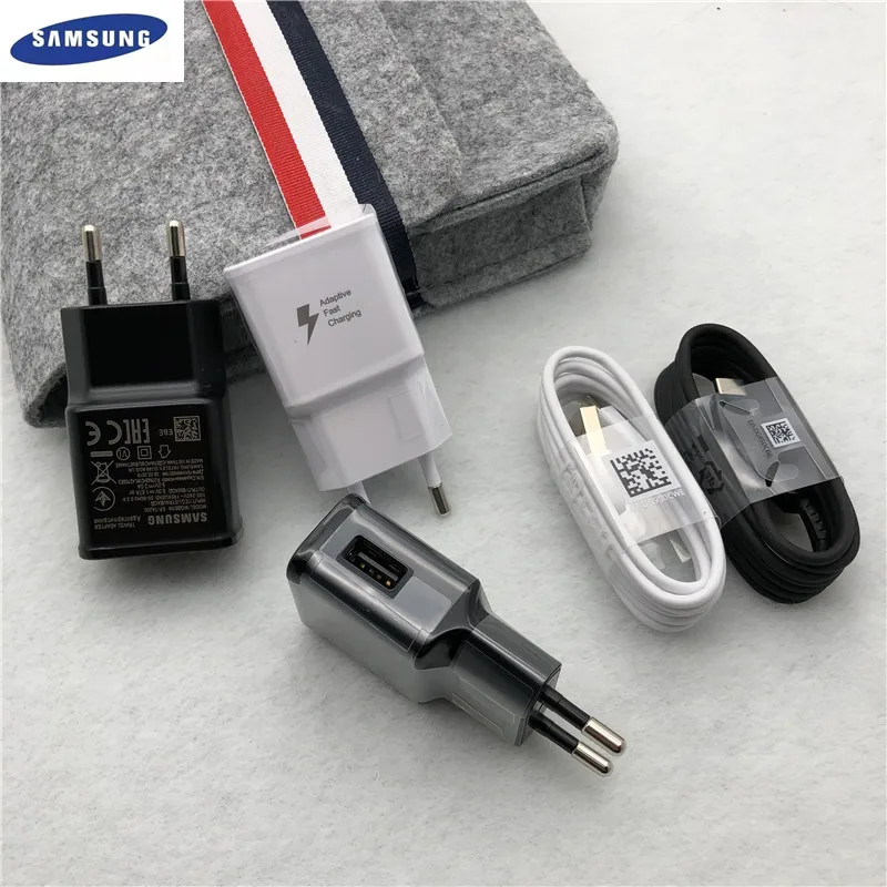 

SAMSUNG Original Fast Wall Charger For s9 S8 plus Note 8 9 S6 S7 Edge 9v/1.67A Adaptive Fast Charging Travel Adapter USB Cable