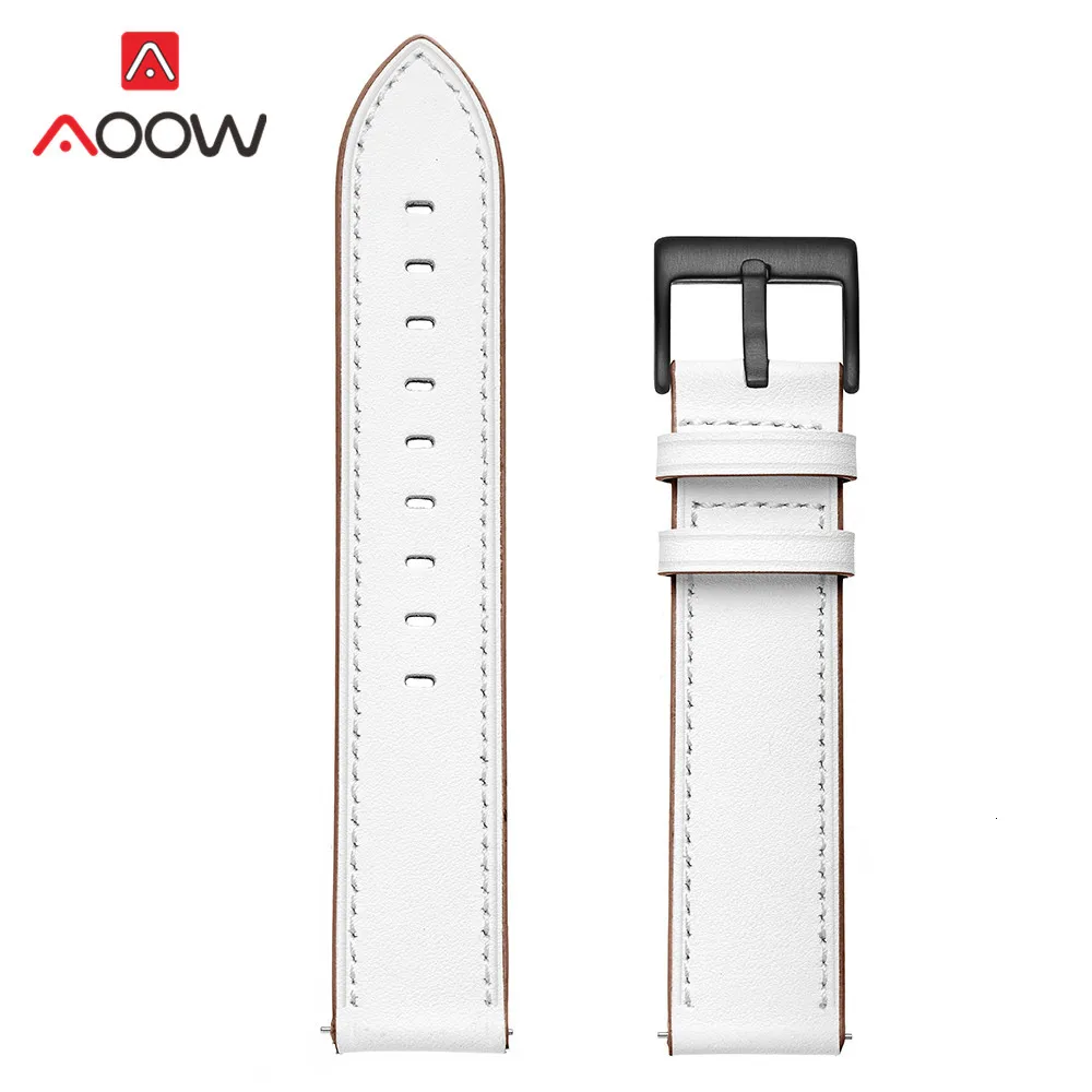 20 мм ремешок из натуральной кожи для samsung Galaxy Watch Active 42 мм gear S2 huawei Garmin vivoactive Amazfit BIP Молодежный браслет