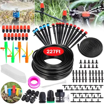 

US Fast Shipping 242pcs Drip Irrigation Kits Garden Automatic Watering System Misting Cooling System for Greenhouse Lawn Patio