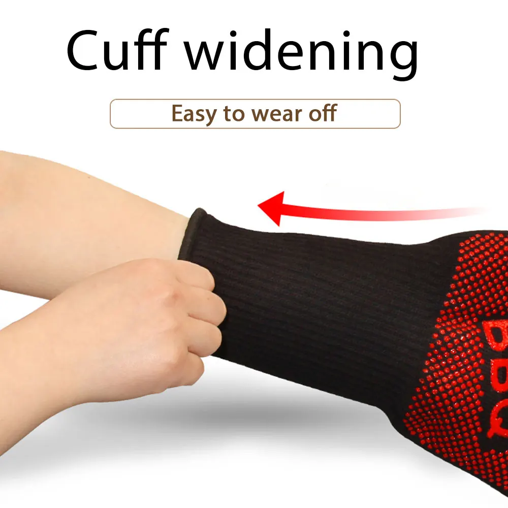 Перчатки для барбекю Силиконовые пекарские перчатки мангал для барбекю высокая термостойкость красный черный хлопок кухонные инструменты перчатки для барбекю