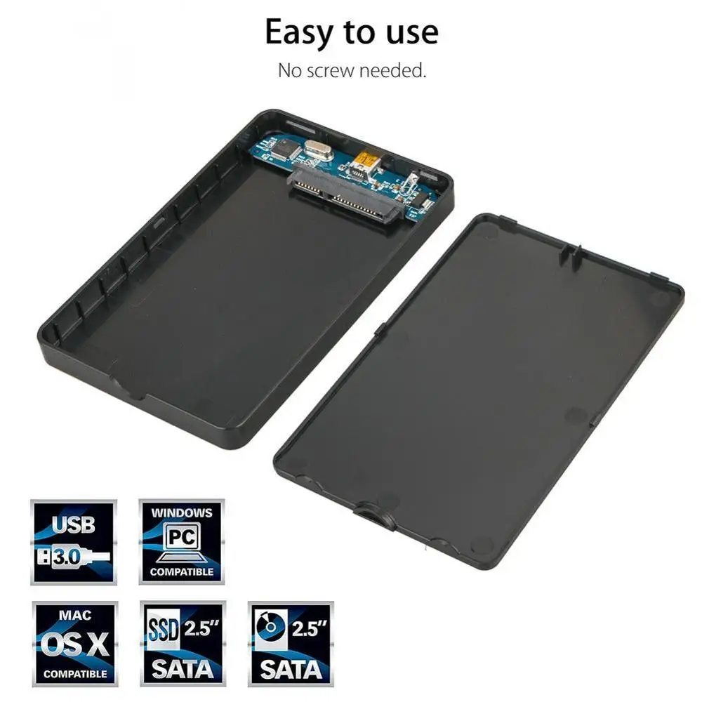 USB2.0 HDD корпус 2,5 дюймов последовательный порт SATA SSD жесткий диск коробка поддержка 2 ТБ Мобильный Внешний HDD Чехол