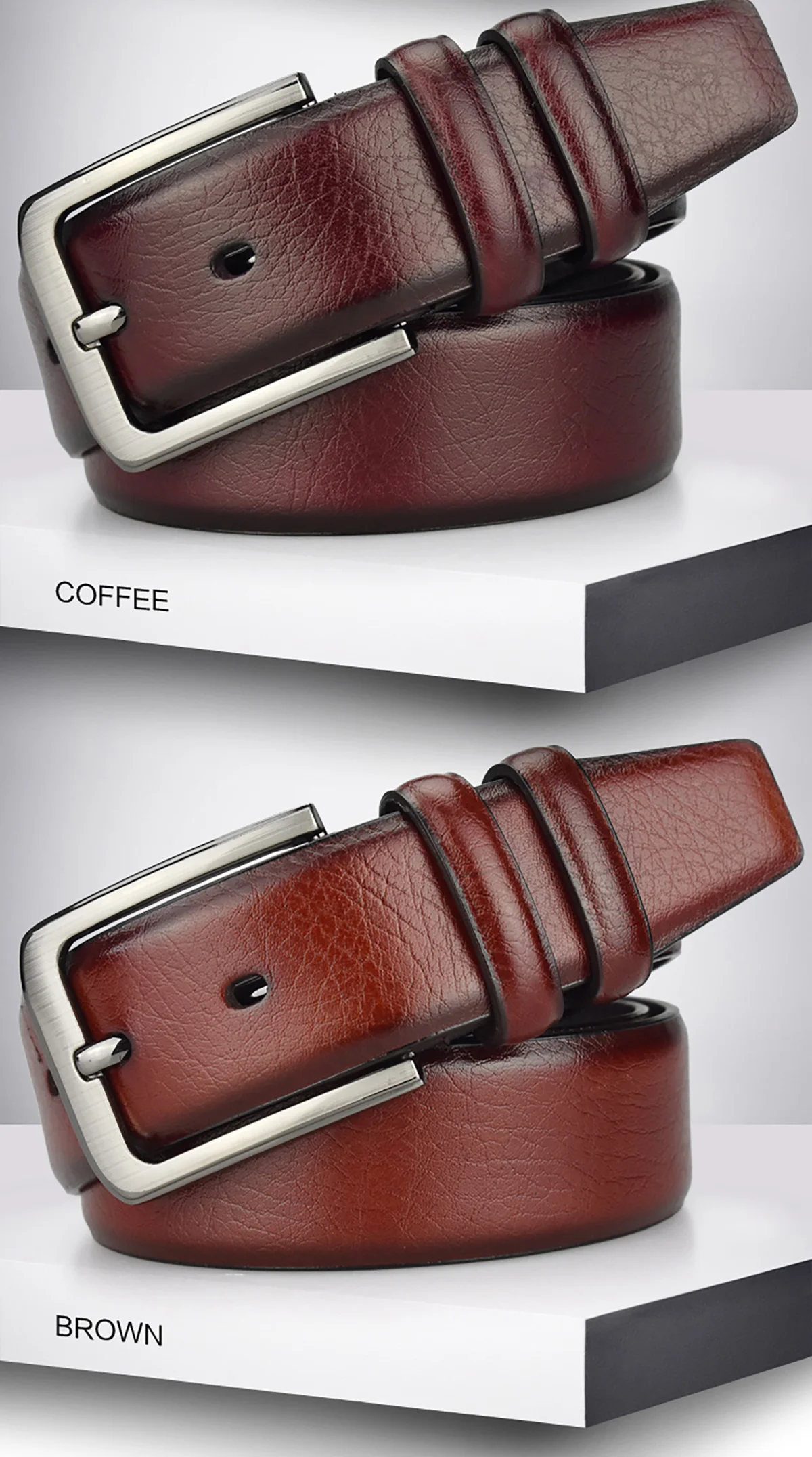 PU Leather Men Belt High Quality Luxury Strap Classic Vintage Pin Buckle Male Belt Jeans Belt for Men types of belts