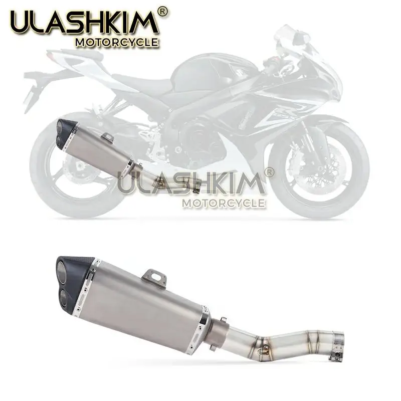 Мотоцикл полный выхлоп среднего звенья трубы слипоны для Suzuki GSXR600 Gsxr700 Gsxr750 k7 GSX R700 R750 R600 GSXR 600 700 750