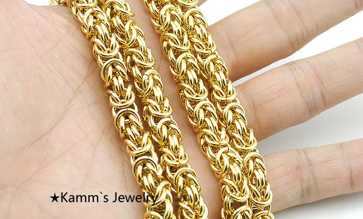 AMUMIU Top Quality 7mm Gold Chain Huge 