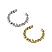 Sterling 925 Silver Trendy Open Ring Gift For Women Personalized Gold Round Bead Shape Designer With Charm Fine Luxury Jewellery