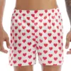 Mens Cute Love Heart Print Classic Soft Boxer Shorts Lightweight Loose Beach Wear Strawberry Board Homme Shorts Sweetpants 3