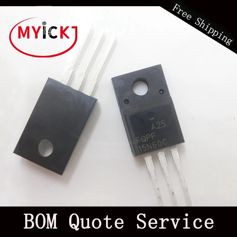 

10PCS FQPF15N60C TO-220 120V P-Channel MOSFET IC CHIP