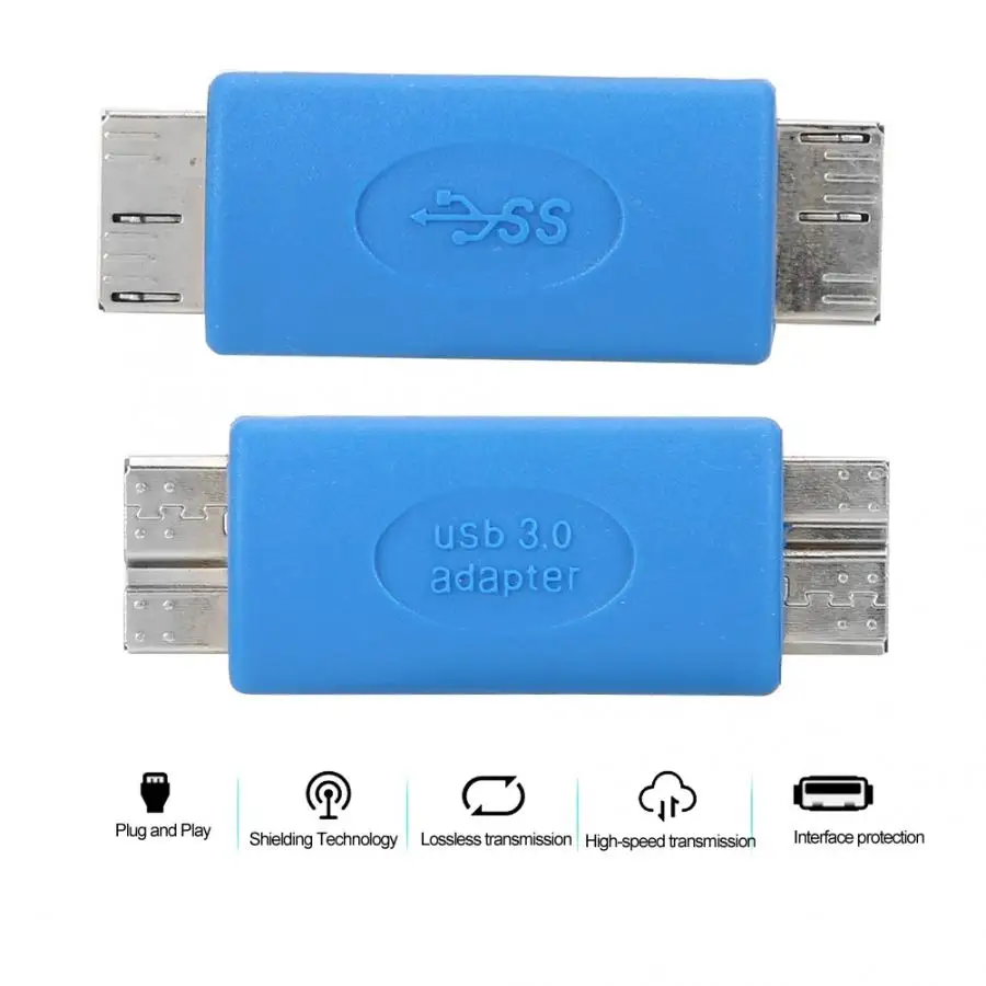 USB 3,0 Micro B штекер к USB 3,0 Micro B Мужской высокоскоростной конвертер адаптер