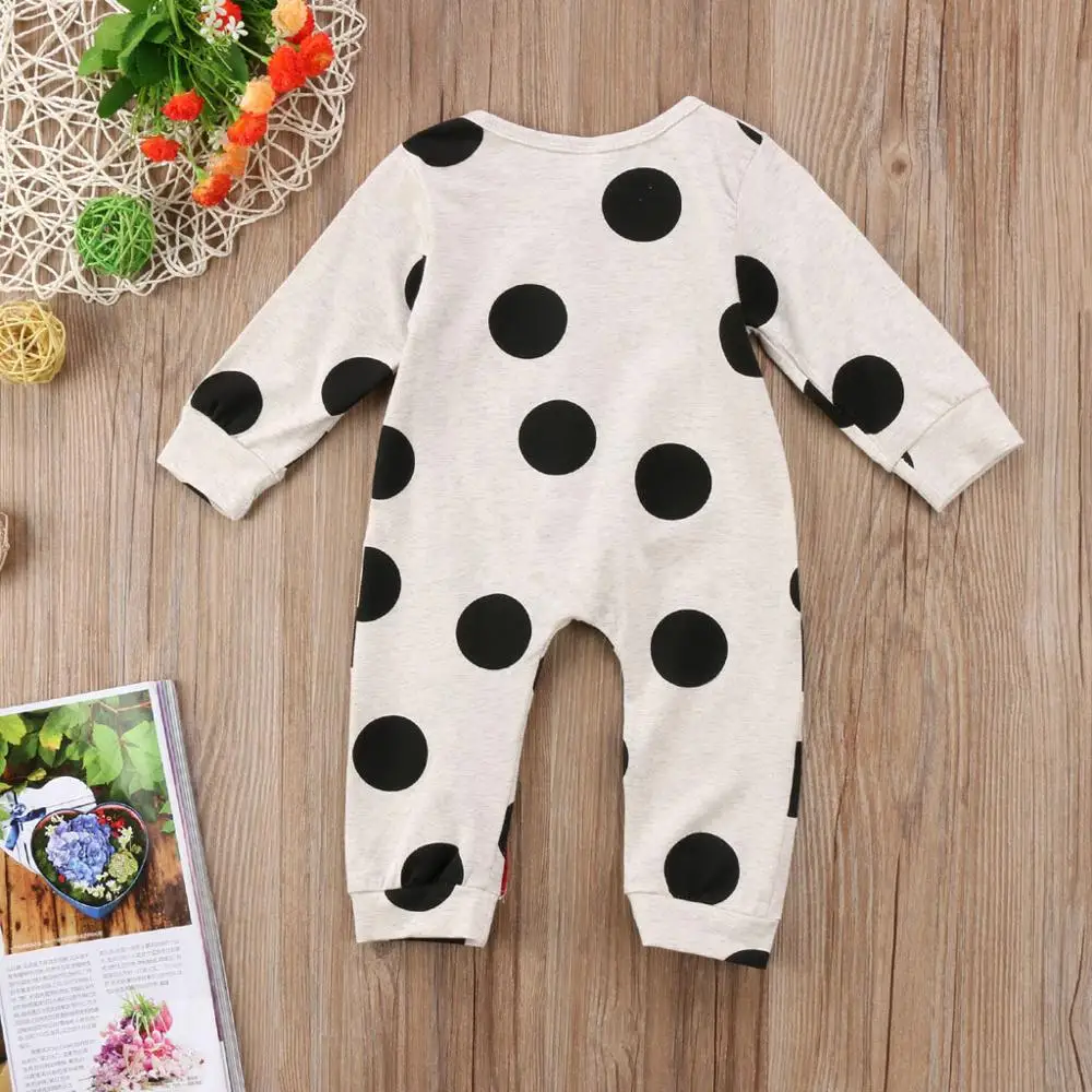 Baby Dot Print Rompers Spring Newborn Baby Clothes For Girls Boys Long Sleeve ropa bebe Jumpsuit Baby Clothing boy Kids Outfits