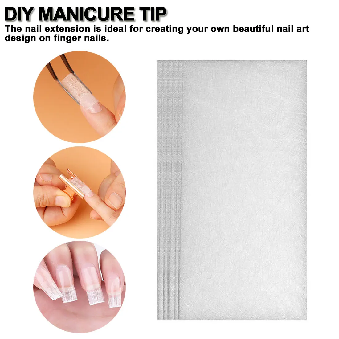 Белый Diy маникюр TipFiber стеклянный строительный гель акриловый маникюрный салон набор инструментов для наращивания ногтей из стекловолокна волокна нетканый шелк - Цвет: Белый