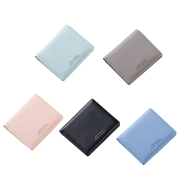 

Hot Fashion Thin Style Women Wallets Zipper Coin Bag In Back Blue Soft Leather Ladies Card Holder Slim Purse Female Wallet Small